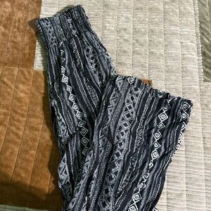 No Boundaries Black and White Patterned Pants